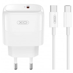 XO L136 ΦΟΡΤΙΣΤΗΣ  PD20W, 1 ΘΥΡΑ, ΜΕ ΚΑΛΩΔΙΟ TYPE-C ΣΕ TYPE-C, ΛΕΥΚΟ