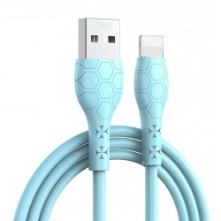 XO NB240 ΚΑΛΩΔΙΟ ΦΟΡΤΙΣΗΣ FOOTBALL LIGHTNING 2.4A SOFT RUBBER, ΓΑΛΑΖΙΟ