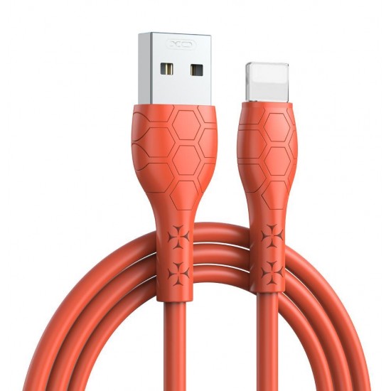 XO NB240 ΚΑΛΩΔΙΟ ΦΟΡΤΙΣΗΣ FOOTBALL LIGHTNING 2.4A SOFT RUBBER, ΠΟΡΤΟΚΑΛΙ