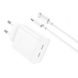 XO L105 ΦΟΡΤΙΣΤΗΣ, 35W, 2 ΘΥΡΕΣ PD, ΜΕ ΚΑΛΩΔΙΟ LIGHTNING, ΛΕΥΚΟΣ (NB-Q189A)