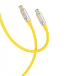 XO NB-Q252B PD 60W TYPE-C ΣΕ TYPE-C LIQUID ΚΑΛΩΔΙΟ ΦΟΡΤΙΣΗΣ ΣΙΛΙΚΟΝΗΣ, ΚΙΤΡΙΝΟ