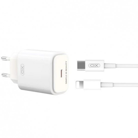 XO L90B ΦΟΡΤΙΣΤΗΣ 20W, PD, 1 ΘΥΡΑ, ΜΕ ΚΑΛΩΔΙΟ LIGHTNING