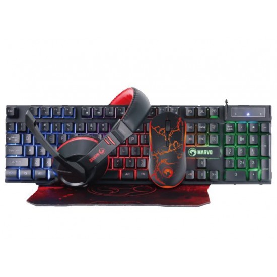 MARVO CM409 GAMING SET, ΠΛΗΚΤΡΟΛΟΓΙΟ + ΠΟΝΤΙΚΙ + MOUSEPAD + ΑΚΟΥΣΤΙΚΑ