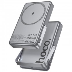 HOCO Q36A 20W POWER BANK, ΜΑΓΝΗΤΙΚΟ, HOLDER, 10.000MAH, ΓΚΡΙ