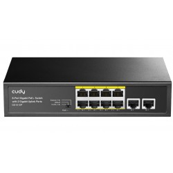CUDY GS1010P 8 PORT + 2 UPLINK GIGABIT POE+ SWITCH, 120W