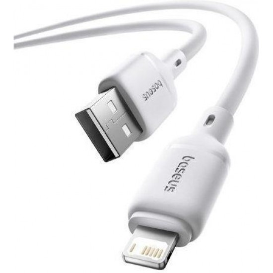 BASEUS SILKY SERIES, ΚΑΛΩΔΙΟ ΓΡΗΓΟΡΗΣ ΦΟΡΤΙΣΗΣ, LIGHTNING, 2,4A, 2m, ΛΕΥΚΟ