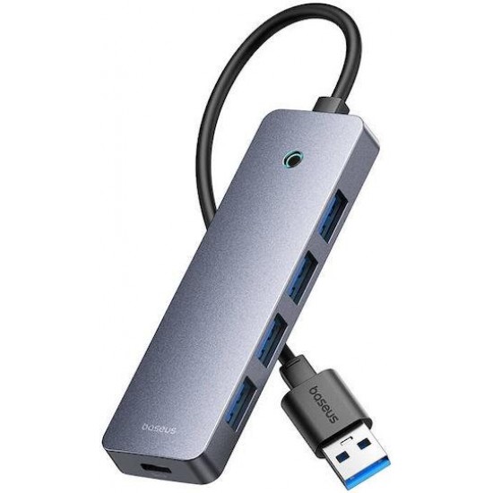 BASEUS ULTRAJOY SERIES, USB HUB, 4 ΘΥΡΕΣ, 1 ΘΥΡΑ TYPE-C, ΓΚΡΙ