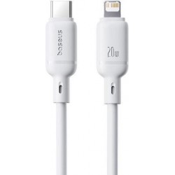 BASEUS SILKY SERIES, ΚΑΛΩΔΙΟ ΓΡΗΓΟΡΗΣ ΦΟΡΤΙΣΗΣ TYPE-C ΣΕ LIGHTNING, 20W, 2m, ΛΕΥΚΟ