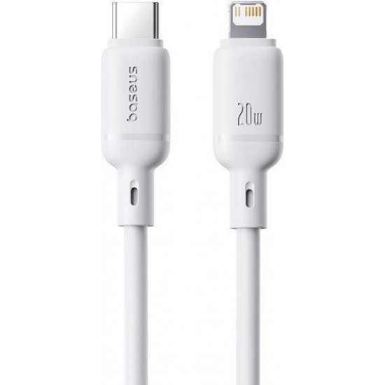 BASEUS SILKY SERIES, ΚΑΛΩΔΙΟ ΓΡΗΓΟΡΗΣ ΦΟΡΤΙΣΗΣ TYPE-C ΣΕ LIGHTNING, 20W, 2m, ΛΕΥΚΟ