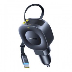 BASEUS PRIMETRIP VR2, ΦΟΡΤΙΣΤΗΣ ΑΥΤΟΚΙΝΗΤΟΥ, ΜΕ ΑΝΑΔΙΠΛΟΥΜΕΝΟ ΚΑΛΩΔΙΟ TYPE-C, 45W, ΜΑΥΡΟΣ