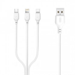 XO NB103 ΚΑΛΩΔΙΟ ΦΟΡΤΙΣΗΣ 2.0A 3 IN 1, ΛΕΥΚΟ