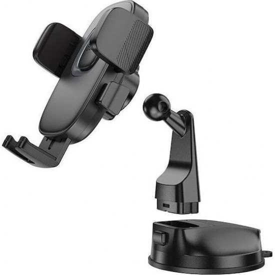 HOCO H76 CROWN, ΒΑΣΗ ΣΤΗΡΙΞΗΣ, ΚΕΝΤΡΙΚΗΣ ΚΟΝΣΟΛΑΣ, ΜΑΥΡΗ