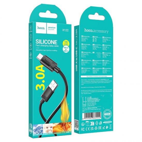 HOCO X122 BENEFIT ΚΑΛΩΔΙΟ ΦΟΡΤΙΣΗΣ, 1m, ΜΑΥΡΟ