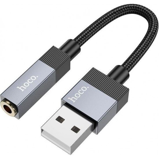 HOCO UPA32D CLEVER, ΑΝΤΑΠΤΟΡΑΣ ΗΧΟΥ, USB ΣΕ 3.5mm, ΜΑΥΡΟ