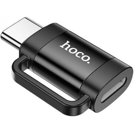 HOCO UA31E, ΑΝΤΑΠΤΟΡΑΣ, TYPE-C ΑΡΣΕΝΙΚΟ ΣΕ LIGHTNING ΘΥΛΗΚΟ, ΜΑΥΡΟ