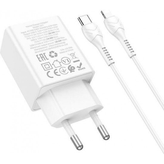 HOCO N71 NUEVO, ΣΕΤ ΓΡΗΓΟΡΗΣ ΦΟΡΤΙΣΗΣ, 30W, 2 ΘΥΡΕΣ, ΜΑΥΡΟ