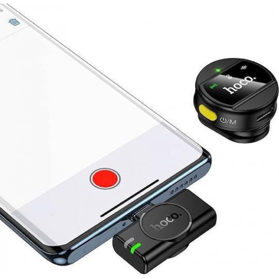 HOCO L21 CHARM, ΑΣΥΡΜΑΤΟ ΜΙΚΡΟΦΩΝΟ, TYPE-C, ΜΑΥΡΟ