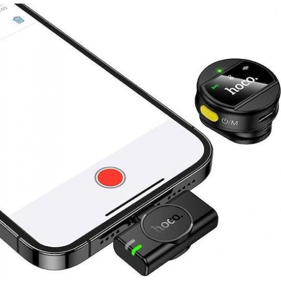 HOCO L21 CHARM, ΑΣΥΡΜΑΤΟ ΜΙΚΡΟΦΩΝΟ, LIGHTNING, ΜΑΥΡΟ