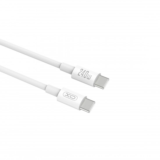 XO NB-Q298, ΚΑΛΩΔΙΟ ΦΟΡΤΙΣΗΣ, 240W, TYPE-C ΣΕ TYPE-C, ΛΕΥΚΟ