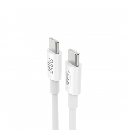 XO NB-Q298, ΚΑΛΩΔΙΟ ΦΟΡΤΙΣΗΣ, 240W, TYPE-C ΣΕ TYPE-C, ΛΕΥΚΟ