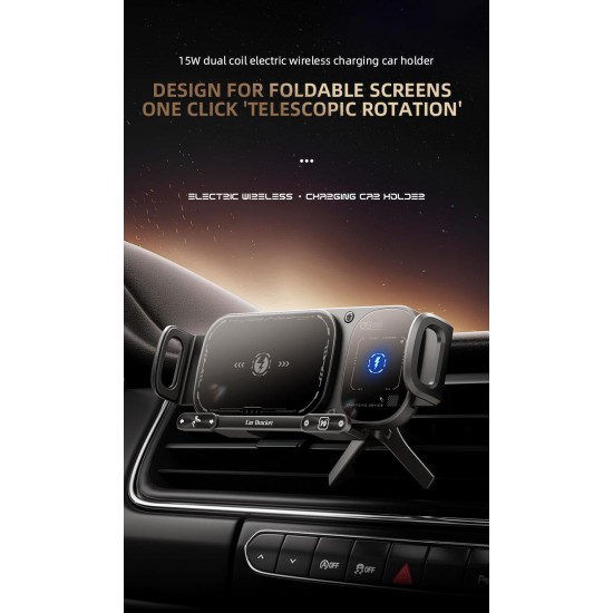 XO WX042 ΑΣΥΡΜΑΤΟΣ ΦΟΡΤΙΣΤΗΣ ΑΕΡΑΓΩΓΟΥ ΑΥΤΟΚΙΝΗΤΟΥ, 15W, ΜΑΥΡΟΣ