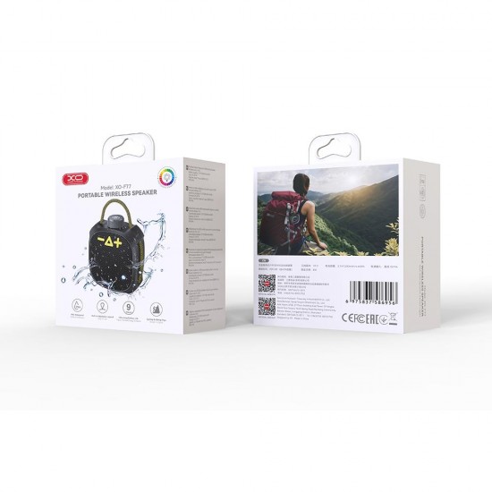 XO F77, ΑΣΥΡΜΑΤΟ ΗΧΕΙΟ ΕΞΩΤΕΡΙΚΟΥ ΧΩΡΟΥ, ΑΔΙΑΒΡΟΧΟ, ΜΕ RGB, ΜΑΥΡΟ