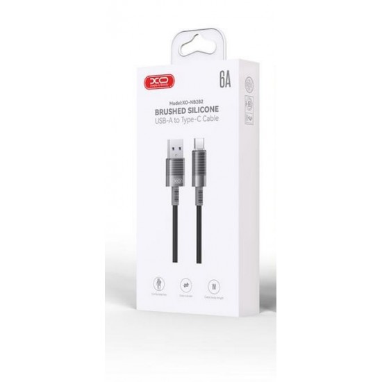 XO NB-Q282A ΚΑΛΩΔΙΟ ΣΙΛΙΚΟΝΗΣ TYPE-C 6A, ΜΑΥΡΟ