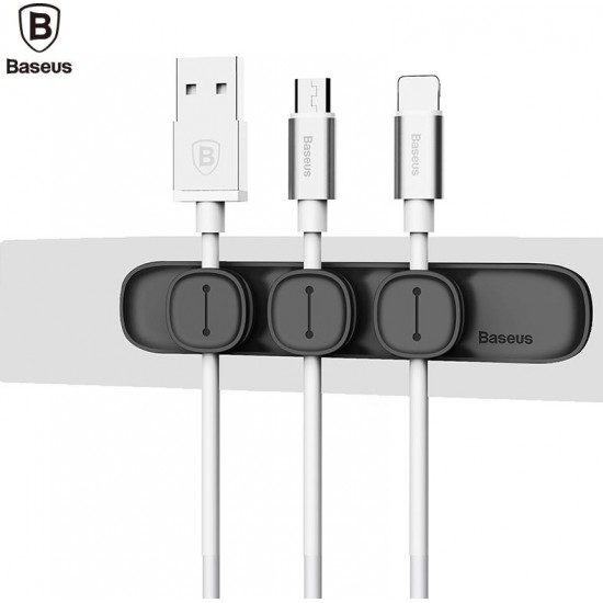 BASEUS LITE SERIES PEAS, ΚΛΙΠ ΟΡΓΑΝΩΣΗΣ ΚΑΛΩΔΙΩΝ, ΜΑΥΡΟ