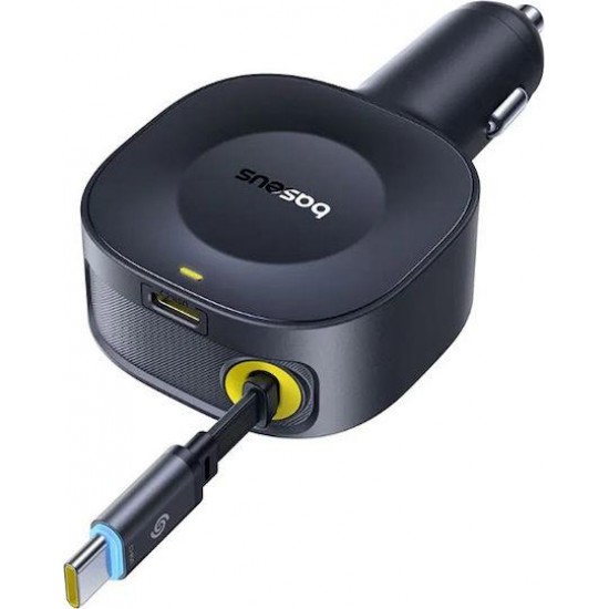 BASEUS PRIMETRIP VR2, ΦΟΡΤΙΣΤΗΣ ΑΥΤΟΚΙΝΗΤΟΥ, 1 ΘΥΡΑ, ΜΕ ΑΝΑΔΙΠΛΟΥΜΕΝΟ ΚΑΛΩΔΙΟ TYPE-C, 30W, ΜΑΥΡΟ