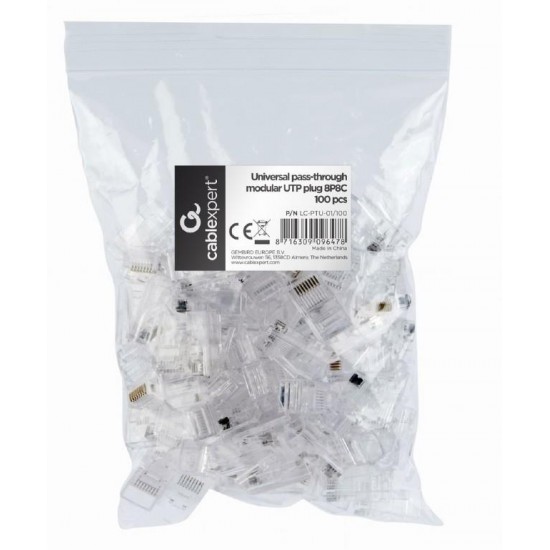 ΑΚΡΟΔΕΚΤΗΣ CABLEXPERT 8P8C RJ45 LAN, UTP CAT5e, ΣΑΚΟΥΛΑΚΙ 100 ΤΕΜΑΧΙΩΝ