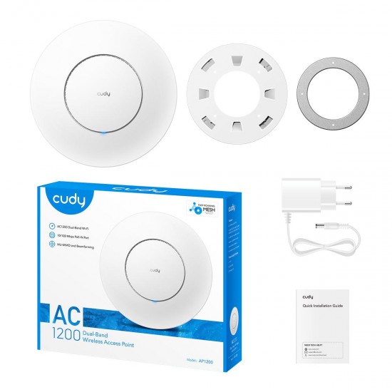CUDY AP1200 AC1200 WIFI ACCESS POINT, DUAL BAND, MU-MIMO, POE