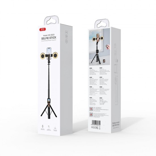 XO SS23 SELFIE STICK, ΒΑΣΗ ΚΙΝΗΤΟΥ, ΜΕ ΦΩΤΙΣΜΟ, ΜΑΥΡΟ
