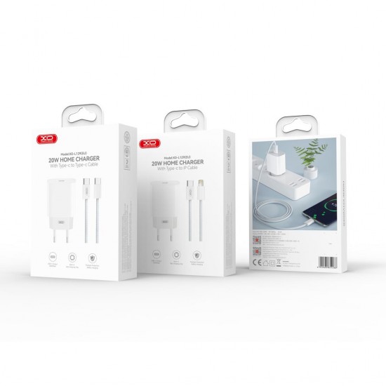 XO L129 ΦΟΡΤΙΣΤΗΣ 20W, ΜΕ ΚΑΛΩΔΙΟ LIGHTNING, ΛΕΥΚΟΣ