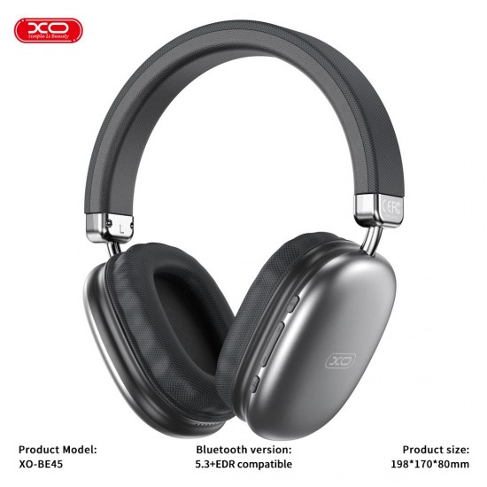 XO BE45 BEIGUO HEADWORN BLUETOOTH ΑΚΟΥΣΤΙΚΑ ΚΕΦΑΛΗΣ, ΜΑΥΡΑ