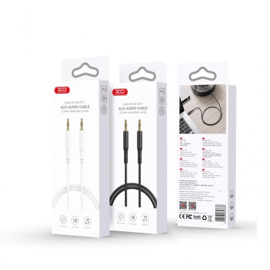 XO NB-R271 ΚΑΛΩΔΙΟ ΗΧΟΥ 3.5MM TO 3.5MM, 1M, ΛΕΥΚΟ
