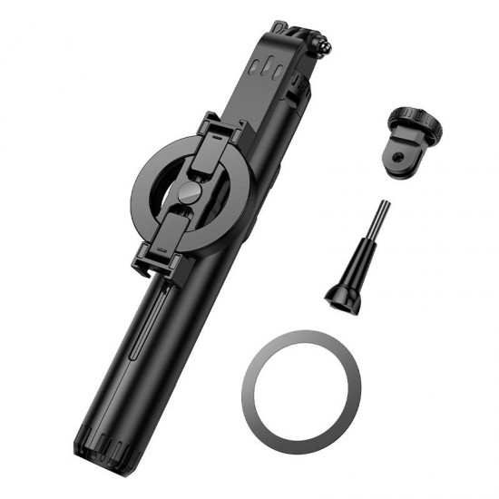 HOCO K25 SHERKHAN ΜΑΓΝΗΤΙΚΟ SELFIE STICK, ΑΛΟΥΜΙΝΙΟ, ΜΑΥΡΟ