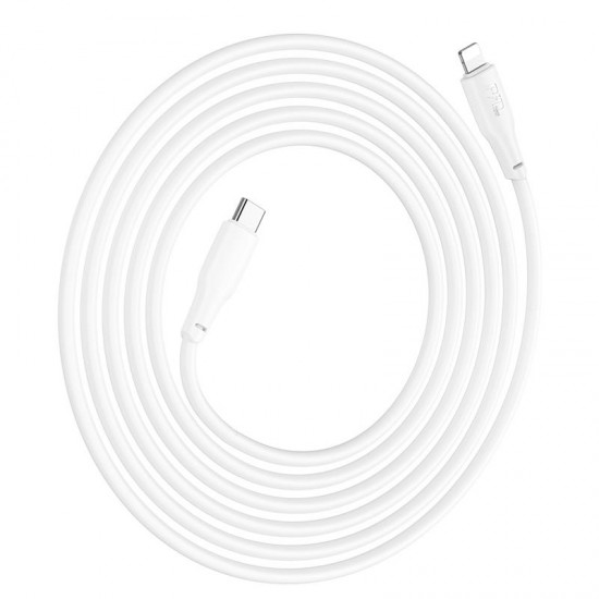 HOCO X93 ΚΑΛΩΔΙΟ ΦΟΡΤΙΣΗΣ ΚΑΙ ΔΕΔΟΜΕΝΩΝ FORCE, LIGHTNING, 2m, 20W, ΛΕΥΚΟ