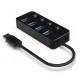 GEMBIRD USB HUB 3.1 ΜΕ ΔΙΑΚΟΠΤΕΣ, 4 PORT, ΜΑΥΡΟ