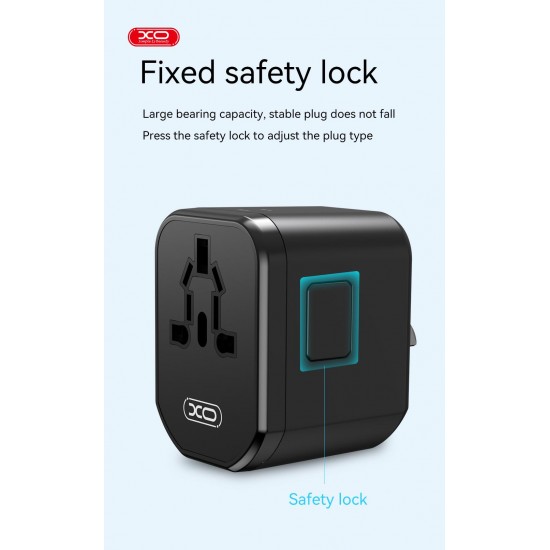 XO WL13 ΤΑΞΙΔΙΩΤΙΚΟΣ ΑΝΤΑΠΤΟΡΑΣ ΡΕΥΜΑΤΟΣ ΜΕ ΦΟΡΤΙΣΤΗ 20W 2USB+1USB-C (PD+QC)