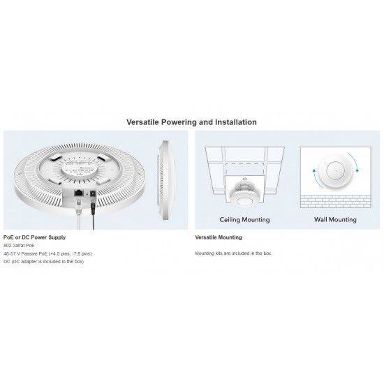 CUDY AP3000_P AX3000 DUAL BAND ACCESS POINT ΟΡΟΦΗΣ, MU-MIMO, ΜΕ POE INJECTOR