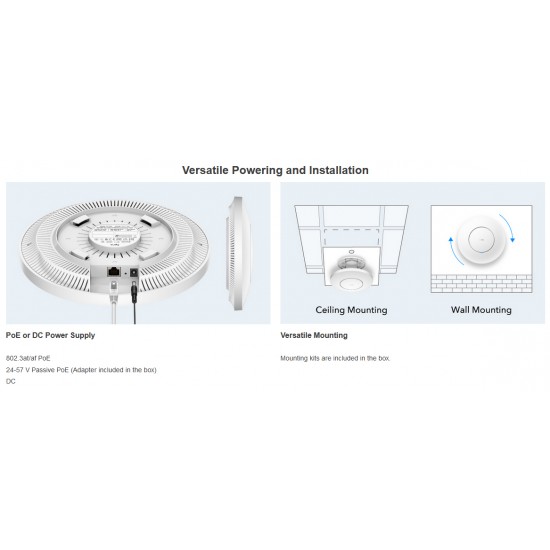 CUDY AP1300, AC1200 DUAL BAND GIGABIT ACCESS POINT ΟΡΟΦΗΣ, ΜΕ POE INJECTOR