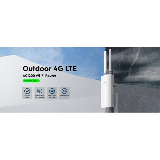 CUDY LT500-OUT ΕΞΩΤΕΡΙΚΟ 4G LTE AC1200 WiFi ROUTER, DUAL BAND, POE