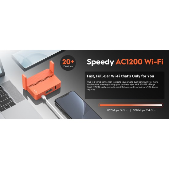 CUDY TR1200 AC1200 Wi-Fi VPN TRAVEL ROUTER