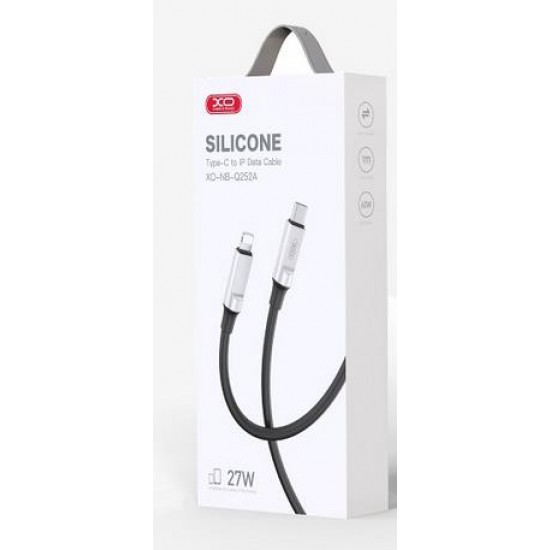 XO NB-Q252B PD 60W TYPE-C ΣΕ TYPE-C LIQUID ΚΑΛΩΔΙΟ ΦΟΡΤΙΣΗΣ ΣΙΛΙΚΟΝΗΣ, ΜΑΥΡΟ