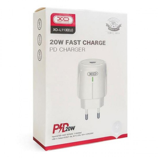 XO L113 ΦΟΡΤΙΣΤΗΣ PD 20W, 1 ΘΥΡΑ, ΛΕΥΚΟΣ