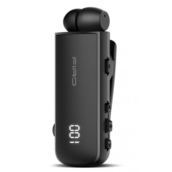 FIRO H16J BUSINESS BLUETOOTH RETRACTABLE EARPHONE ΜΕ ΟΘΟΝΗ, ΜΑΥΡΟ