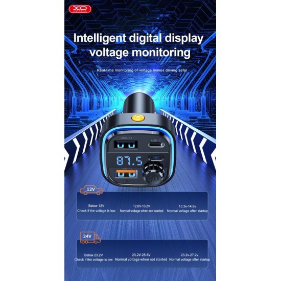 XO BCC08 FM TRANSMITER ΜΕ RGB LIGHT