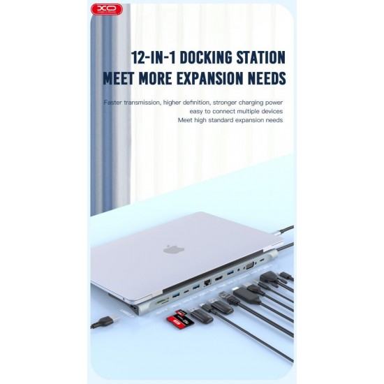 XO HUB010 12 in 1 DOCKING STATION