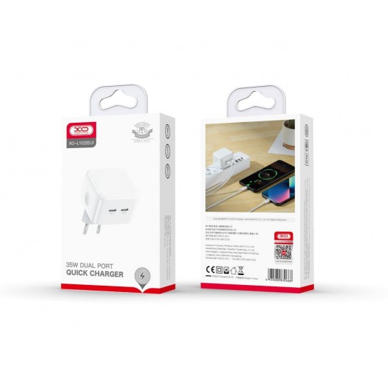 XO ΦΟΡΤΙΣΤΗΣ ΤΑΧΕΙΑΣ ΦΟΡΤΙΣΗΣ L102 35W PD, 2 ΘΥΡΕΣ,