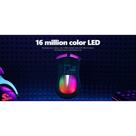 MARVO G985 ΕΝΣΥΡΜΑΤΟ GAMING ΠΟΝΤΙΚΙ, 10.000dpi